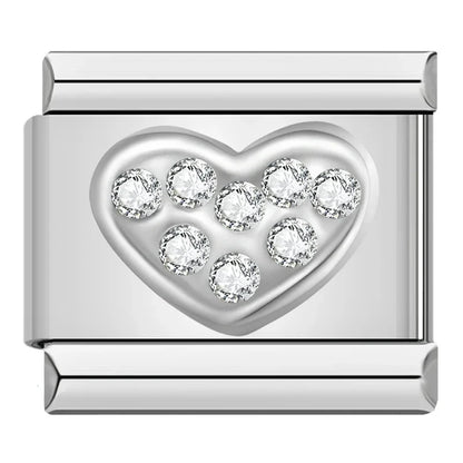 Crystal Heart Charm Collection — 9mm Italian Bracelet