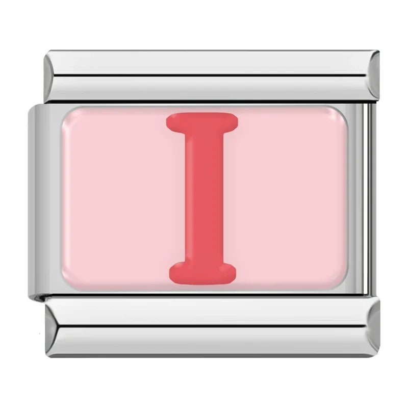 Red Colorful Letter Charm Collection — 9mm Italian Bracelet
