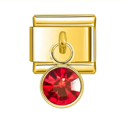 Gold Birthstone Charm Collection — 9mm Italian Bracelet