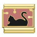 Charm Chat Noir sur Fond Rose Doré — photo du produit