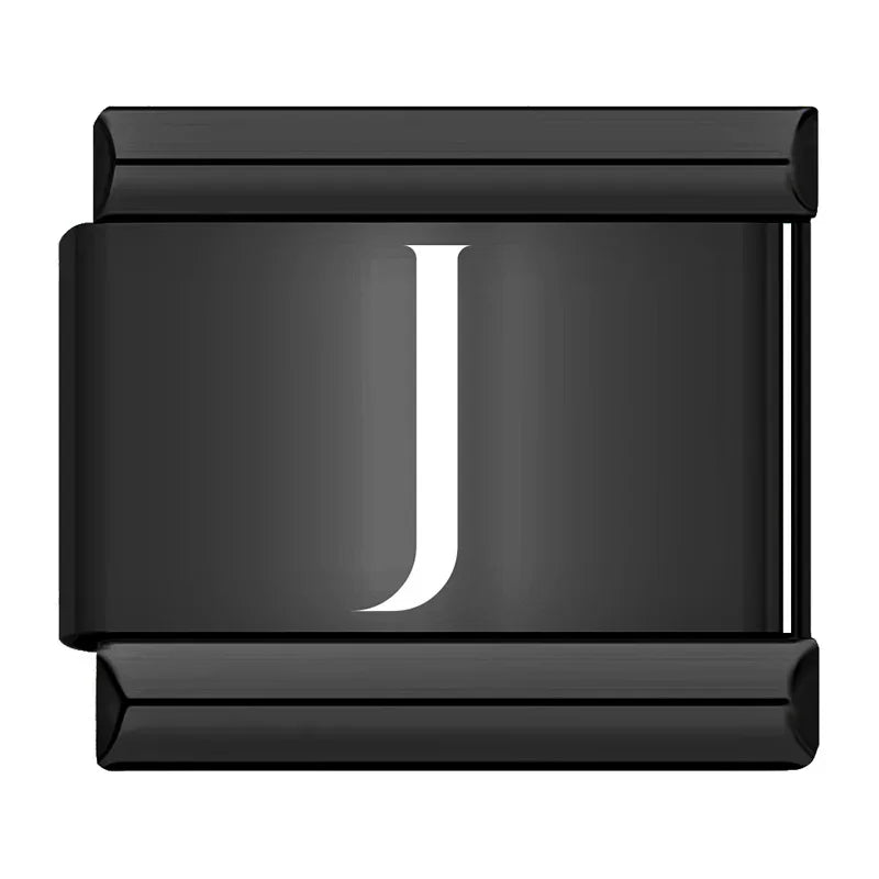 Black Letter Charm Collection Vol. 4 — 9mm Italian Bracelet