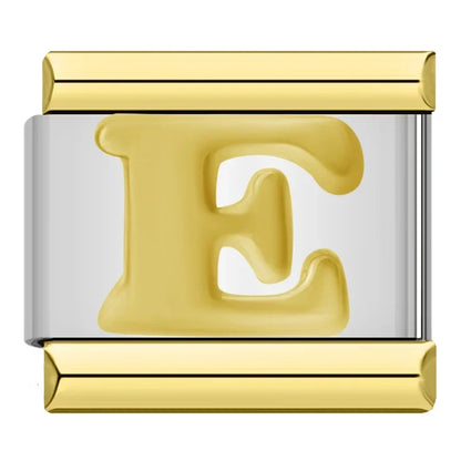 Gold Letter Charm Collection — 9mm Italian Bracelet