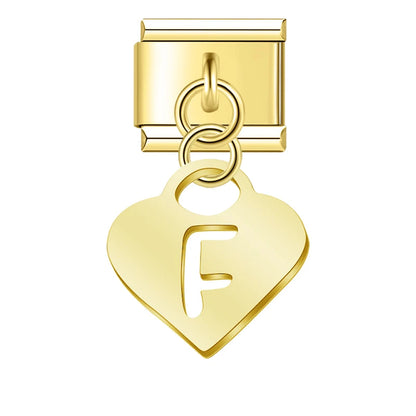 Heart Letter Charm Collection — 9mm Italian Bracelet