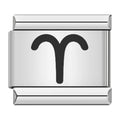 Charm Symbole Bélier Noir sur Argent — photo du produit