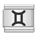Charm Symbole Gémeaux Noir sur Argent — photo du produit