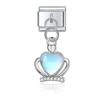 Flower Crown Moon Charm Collection — 9mm Italian Bracelet