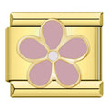 Charm Fleur Mauve à Cinq Pétales Doré — photo du produit