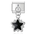 Charm pendentif Étoile Argentée et Cristal Noir — photo du produit