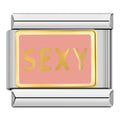 Charm Mot Sexy Rose Argenté — photo du produit