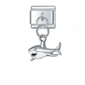 Charm pendentif Requin Argenté à Œil Noir — photo du produit