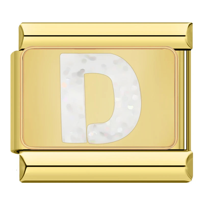 Gold Letter Charm Collection — 9mm Italian Bracelet