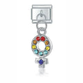 Charm pendentif Clé Multicolore Argentée — photo du produit