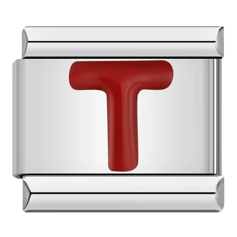 Red Letter Charm Collection — 9mm Italian Bracelet
