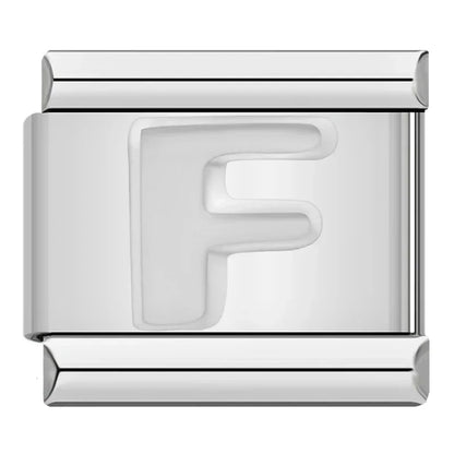 Silver Italic Letter Charm Collection — 9mm Italian Bracelet