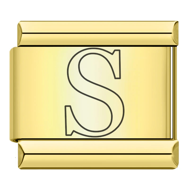 Gold Letter Charm Collection Vol. 2 — 9mm Italian Bracelet