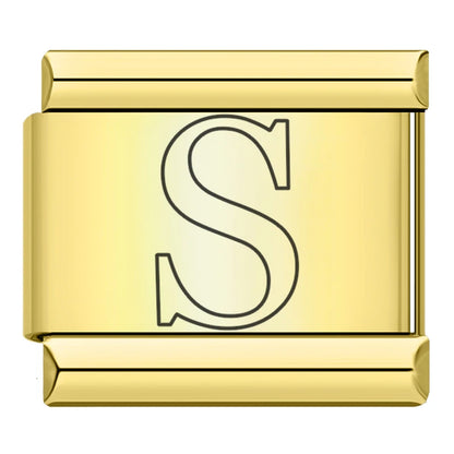 Gold Letter Charm Collection Vol. 2 — 9mm Italian Bracelet