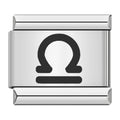 Charm Symbole Balance Noir sur Argent — photo du produit