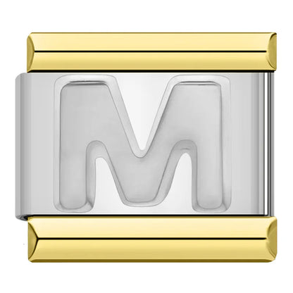 Letter Charm Collection Silver Gold — 9mm Italian Bracelet