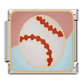 Charm Balle de Baseball sur Fond Rose — photo du produit