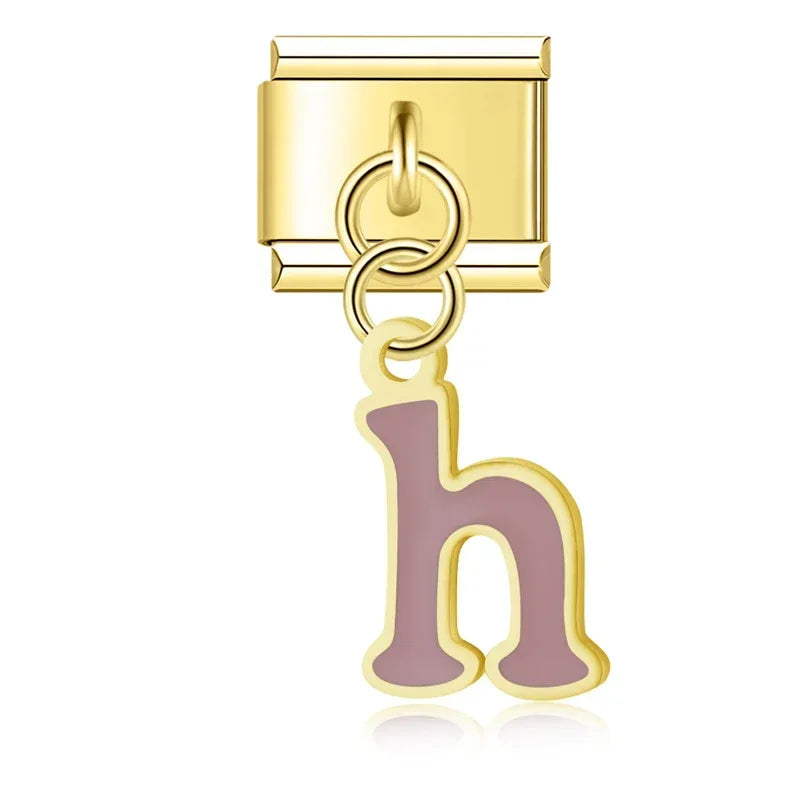 Colorful Lowercase Letter Charm Collection — 9mm Italian Bracelet