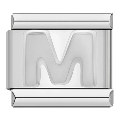 Silver Italic Letter Charm Collection — 9mm Italian Bracelet