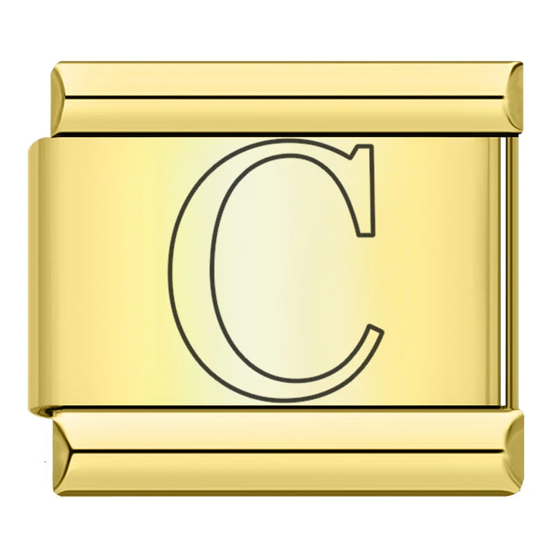 Gold Letter Charm Collection Vol. 2 — 9mm Italian Bracelet