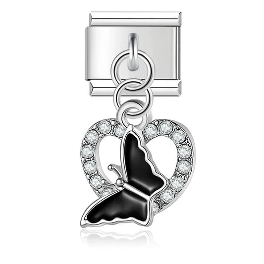 Charm Poisson et Papillon CZ - DJ317-G