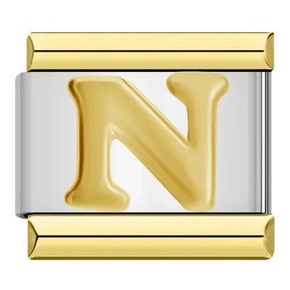 Gold Letter Charm Collection — 9mm Italian Bracelet