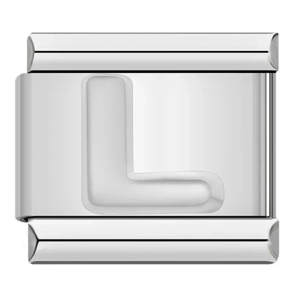 Silver Italic Letter Charm Collection — 9mm Italian Bracelet