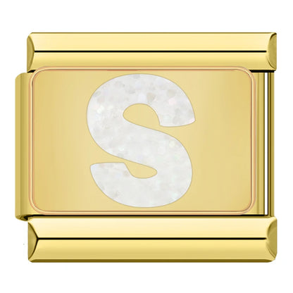 Gold Letter Charm Collection — 9mm Italian Bracelet