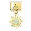 Charm pendentif Soleil Doré à Pierre Vert Clair — photo du produit