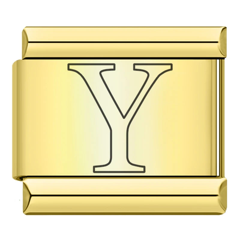 Gold Letter Charm Collection Vol. 2 — 9mm Italian Bracelet