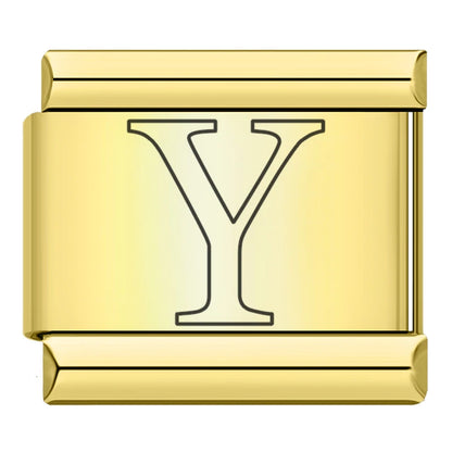 Gold Letter Charm Collection Vol. 2 — 9mm Italian Bracelet