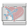 Charm Avion Rose Inscription Go Home — Voyage II — photo du produit