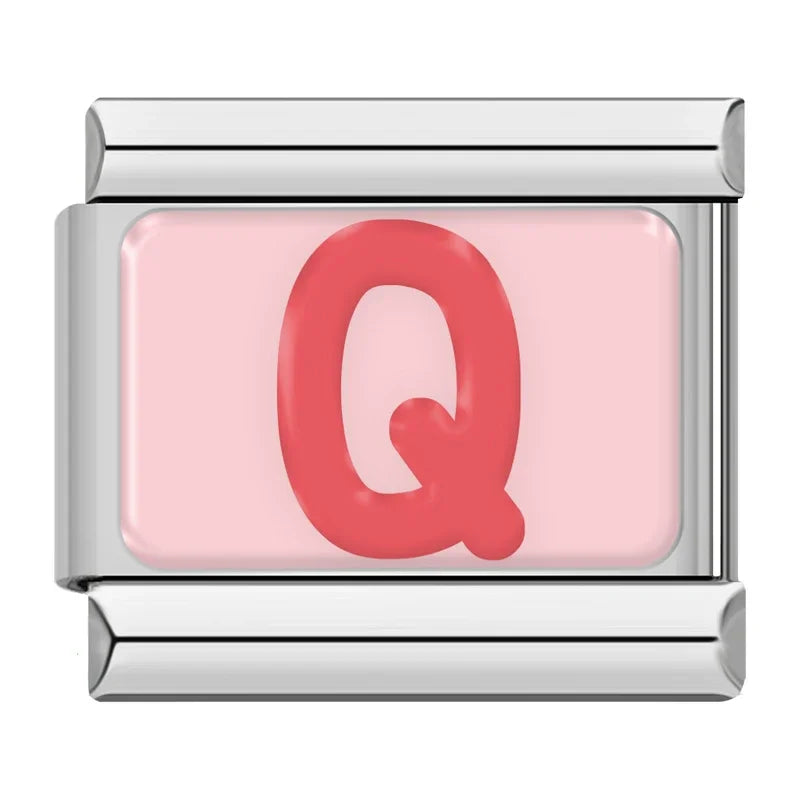 Red Colorful Letter Charm Collection — 9mm Italian Bracelet