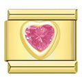Charm Cœur Rose et Cristal Doré — photo du produit