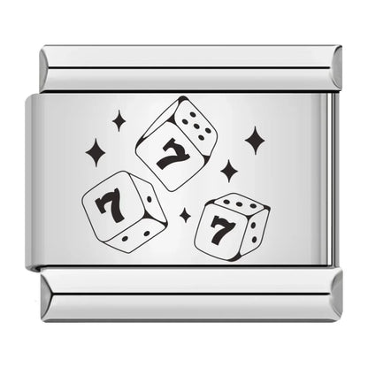 Poker & Casino Charm Collection — 9mm Italian Bracelet