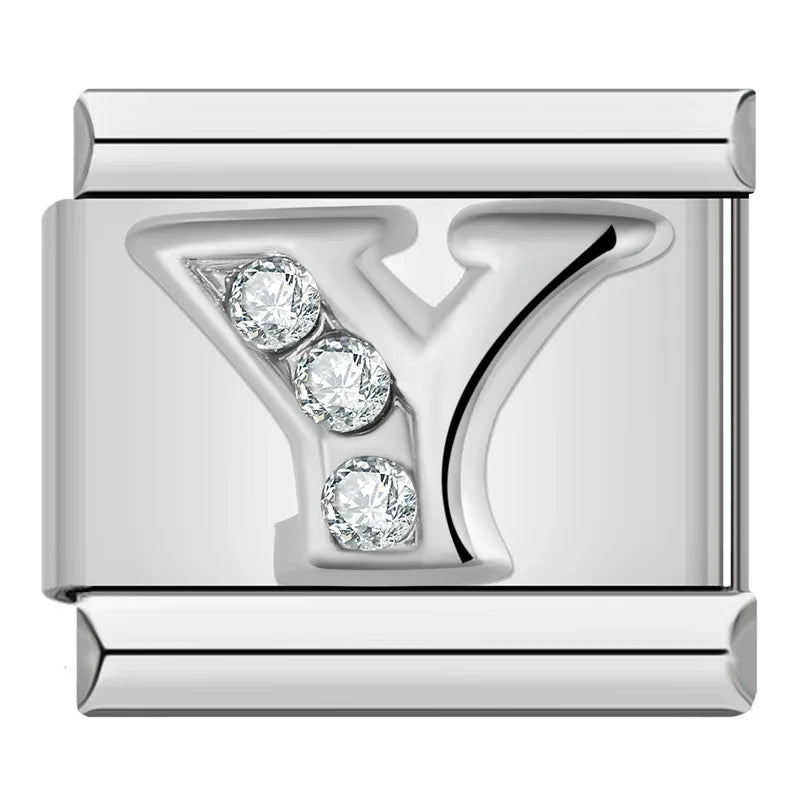 Silver Letter Charm Collection Vol. 2 — 9mm Italian Bracelet