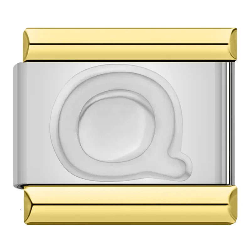 Letter Charm Collection Silver Gold — 9mm Italian Bracelet