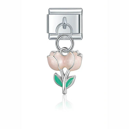 Flower Crown Moon Charm Collection — 9mm Italian Bracelet