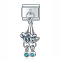 Charm pendentif Fleurs Bleues et Perles — photo du produit