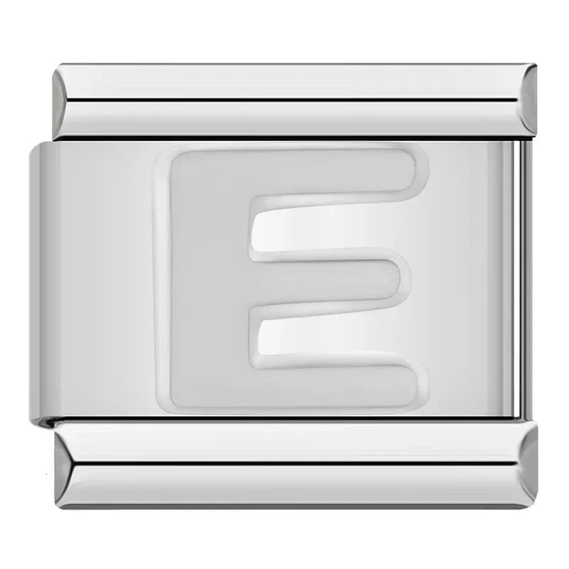 Silver Italic Letter Charm Collection — 9mm Italian Bracelet