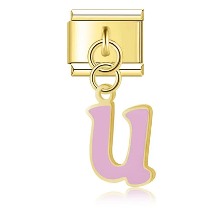 Colorful Lowercase Letter Charm Collection — 9mm Italian Bracelet
