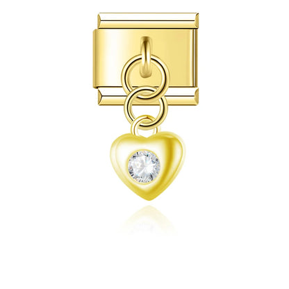 Gold Moon Lock Planet Charm Collection — 9mm Italian Bracelet