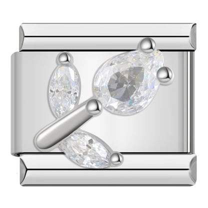 Rainbow Crown CZ Charm Collection — 9mm Italian Bracelet