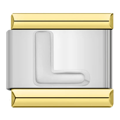Letter Charm Collection Silver Gold — 9mm Italian Bracelet