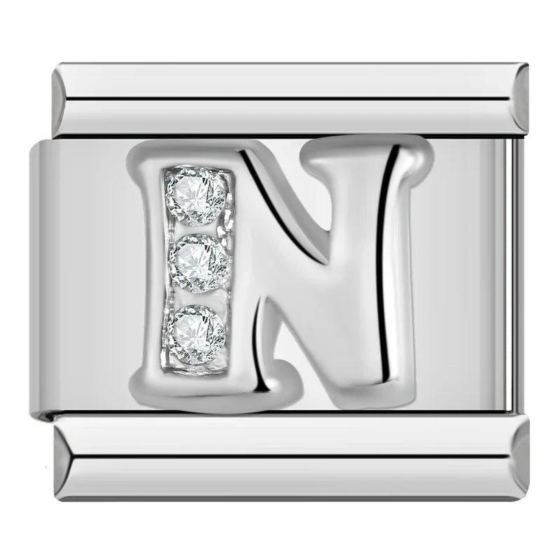 Silver Letter Charm Collection Vol. 2 — 9mm Italian Bracelet