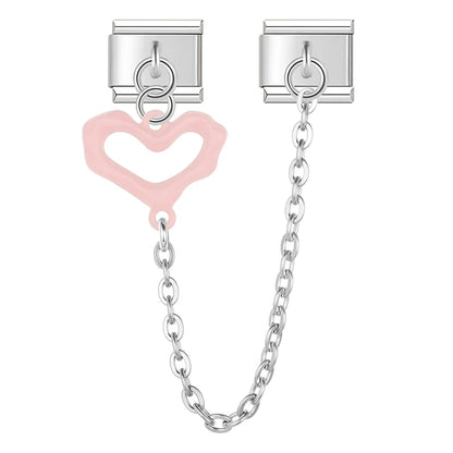 Heart Love Chain Charm Collection — 9mm Italian Bracelet