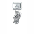 Charm pendentif Aile Argentée et Cristaux — photo du produit