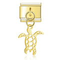Charm pendentif Tortue Marine Dorée Ajourée — photo du produit